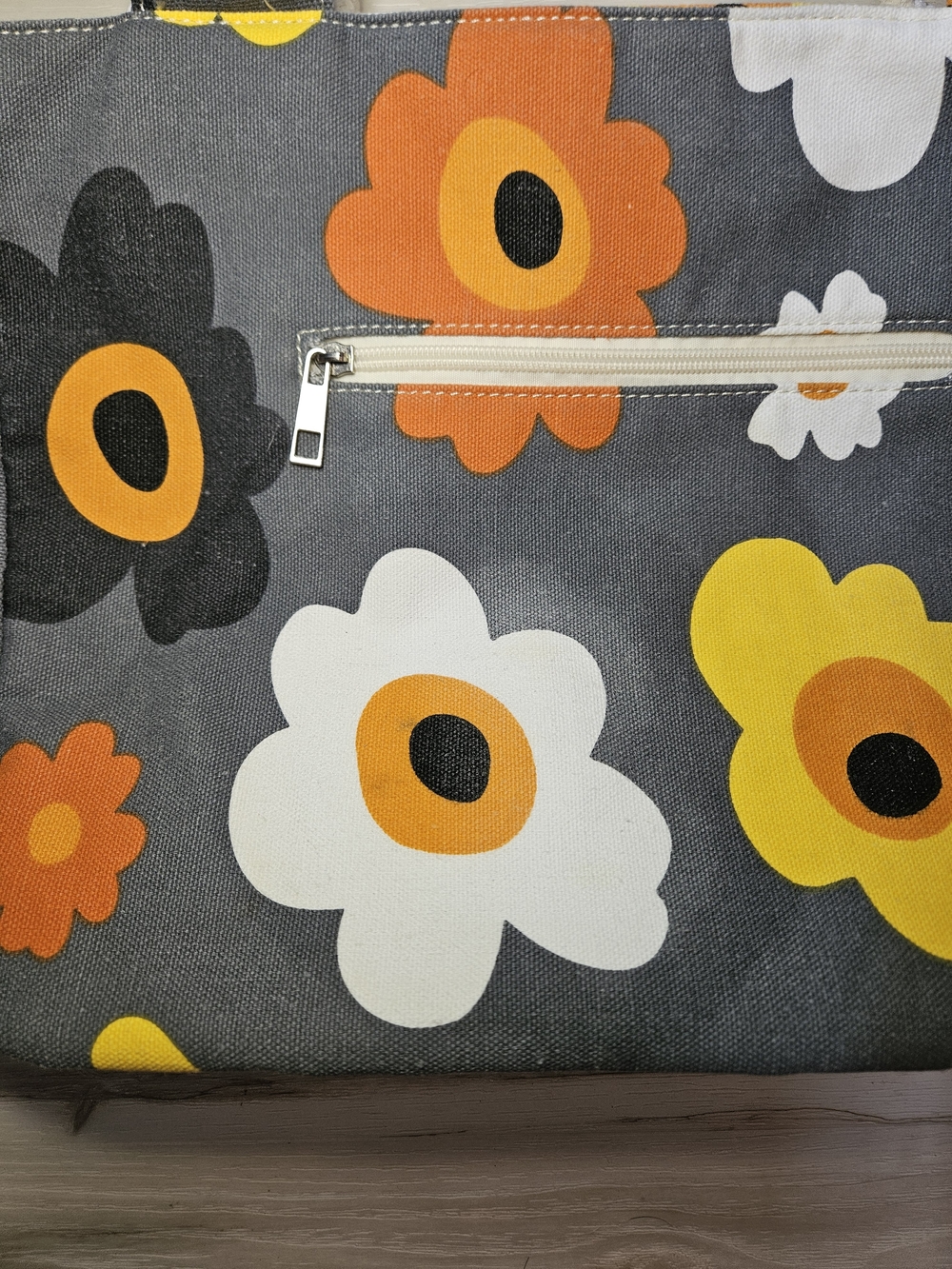 Farmhouse Is My Style Summer Blooms Floral Rope Tote Bag - Picture 3 of 8